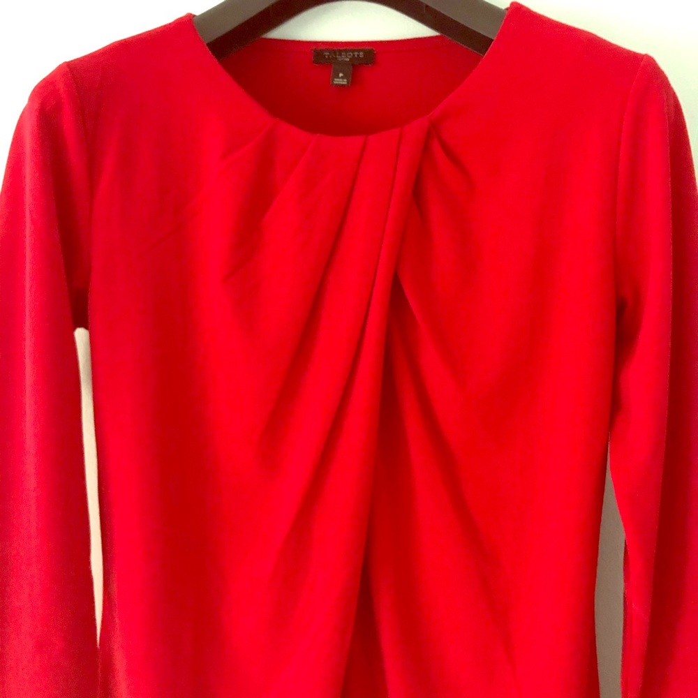Like New! Talbots Pop Red Knit Jersey Petite Top